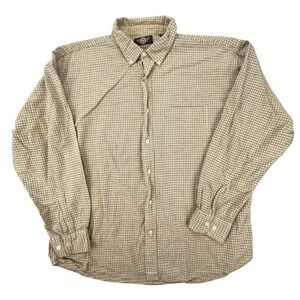 American Outpost XL Plaid Button Down Shirt Long Sleeve Tan‎ Brown Casual